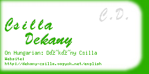 csilla dekany business card